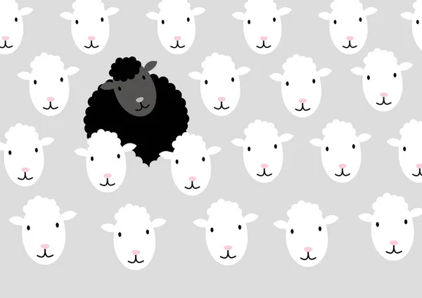 Vector black sheep concepts — Stock Vector