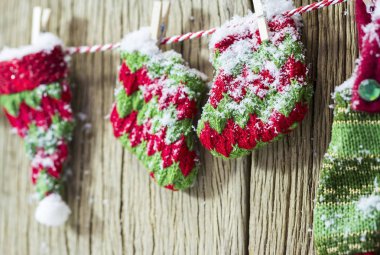Kışın çorap örme Noel dekorasyon