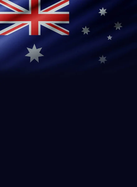 Bandera de Australia sobre fondo negro —  Fotos de Stock