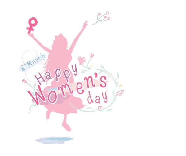 Happy womens day design on white background — Stock Vector