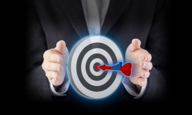 Hedef grup kavramı ile kadın eller iş