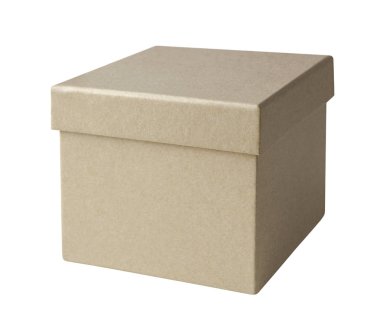 Beyaz arkaplanda karton kutu izole