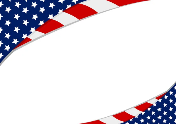 Disegno bandiera USA su sfondo bianco — Vettoriale Stock