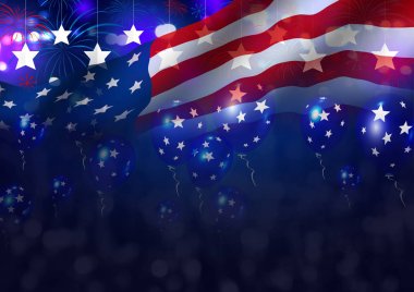 Çift pozlama ABD Bağımsızlık günü ve diğer kutlama için arka plan tasarımı