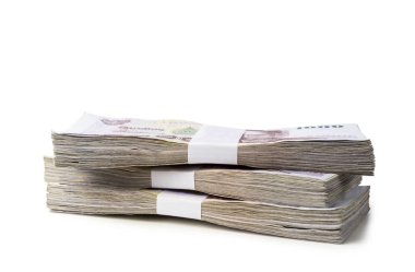 Tayland para kırpma yolu ile beyaz arka plan üzerinde izole