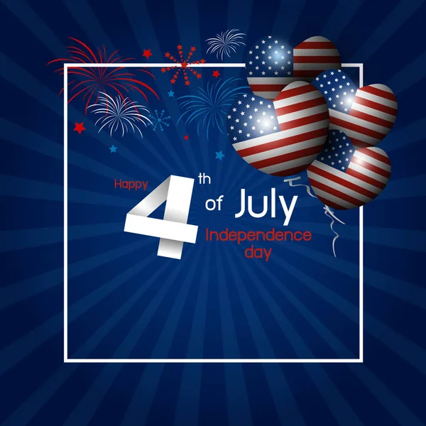 Διάνυσμα ΗΠΑ 4 Ιουλίου ευτυχισμένη ημέρα της ανεξαρτησίας σχεδιασμού — Διανυσματικό Αρχείο