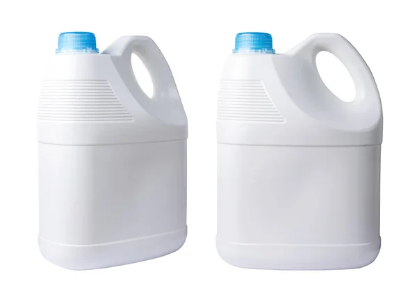 Weiße Kunststoff-Gallonen-Flasche isoliert auf weißem Hintergrund mit Clipping-Pfad — Stockfoto