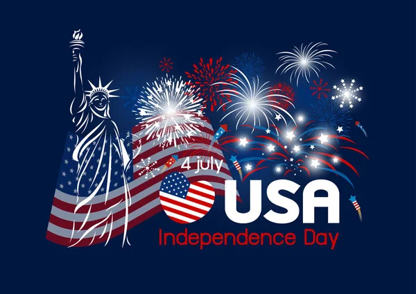 Vetor 4 dia de independência de julho de desenho de EUA —  Vetores de Stock