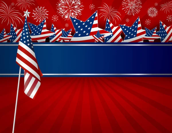 EUA design de fundo da bandeira americana para dia de independência de 4 de julho ou outra celebração —  Vetores de Stock