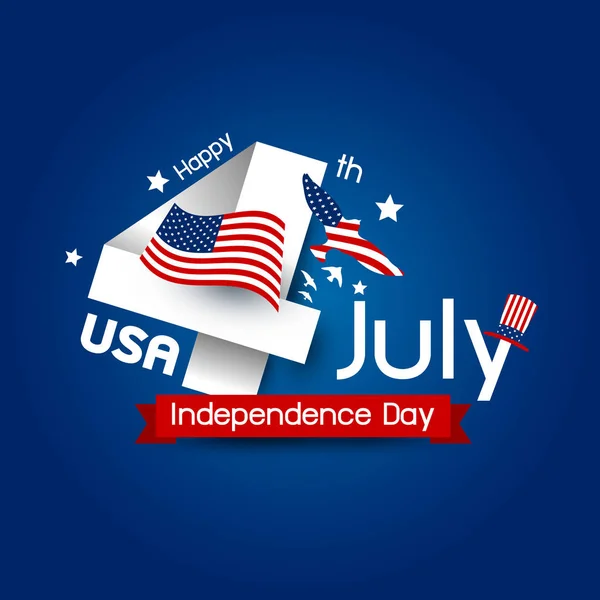 Vector USA 4 july happy independence day design — Stock Vector