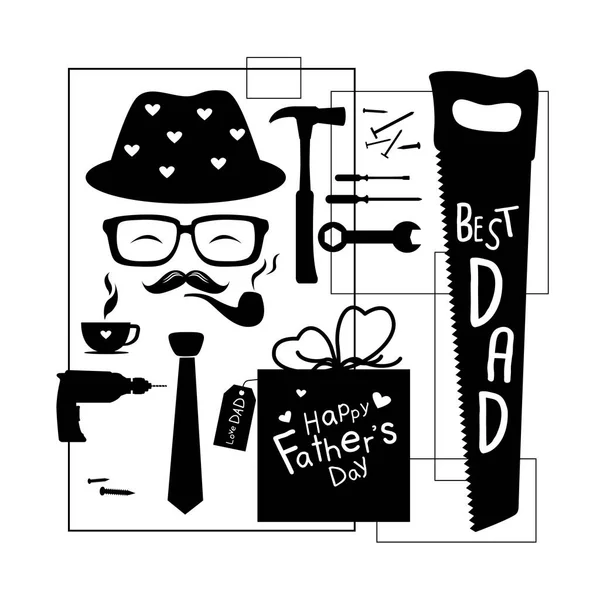 Otců Happy den design na bílém pozadí — Stockový vektor