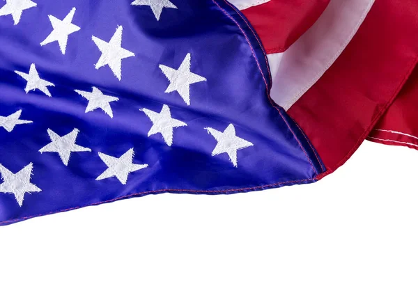 Bandiera americana isolata su sfondo bianco con percorso di ritaglio — Foto Stock