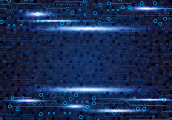 Vector blå kretskortet bakgrundsdesign för digital teknik — Stock vektor