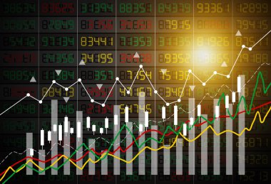Borsa grafik arka plan tasarımı vektör iş kavramı