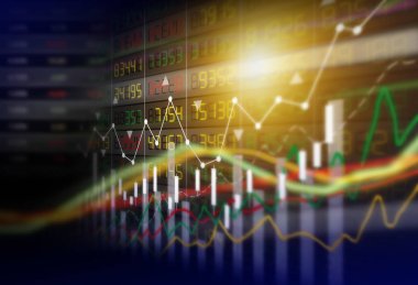 Borsa grafik arka plan tasarımı iş kavramı