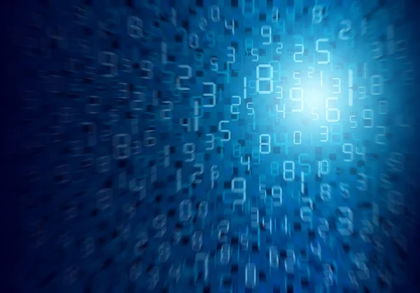 Blå abstrakt digital tallformgivning - teknologibakgrunn – stockfoto