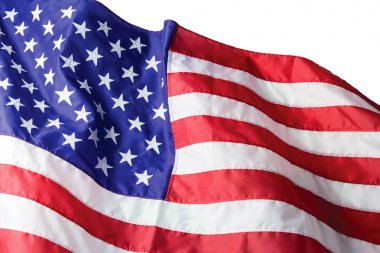 ABD veya kırpma yolu ile beyaz arka plan üzerinde izole Amerikan bayrağı