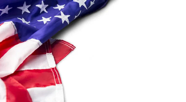 USA a americká vlajka izolovaných na bílém pozadí s ořezovou cestou — Stock fotografie