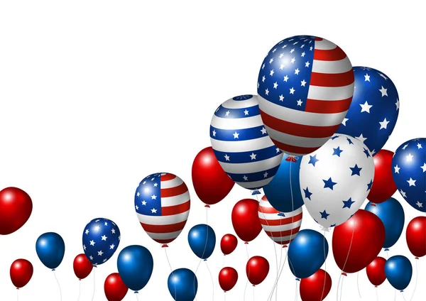 Vektor Usa balón návrh americké vlajky na bílém pozadí — Stockový vektor