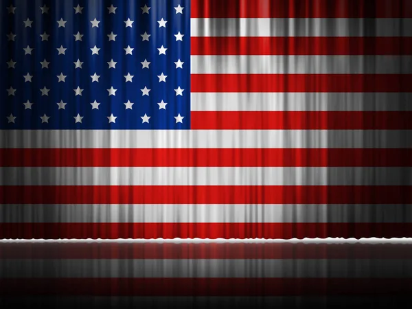 USA stage curtain background design of american flag — Stock Photo, Image