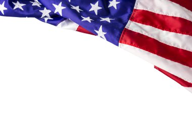 ABD veya kırpma yolu ile beyaz arka plan üzerinde izole Amerikan bayrağı