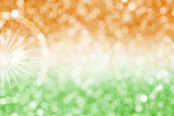Abstraktní rozostření pozadí návrhu vlajky Indie a bokeh na den nezávislosti a jiné oslavy — Stock fotografie