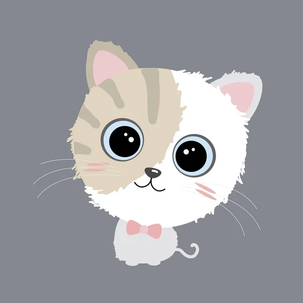 Roztomilý kočka design na šedém pozadí vektor — Stockový vektor