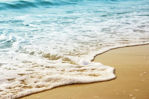 Soft wave on the sandy beach — Stock Photo, Image