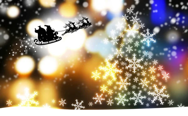 순 록 크리스마스 트리와 산타 클로스의 크리스마스 디자인 — 스톡 사진
