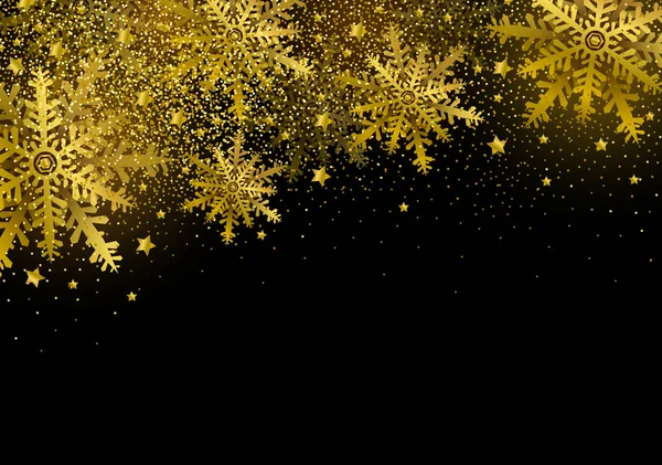 Wesołych Świąt i szczęśliwego nowego roku projekt tło złoto śnieżynka z miejsca kopii — Wektor stockowy