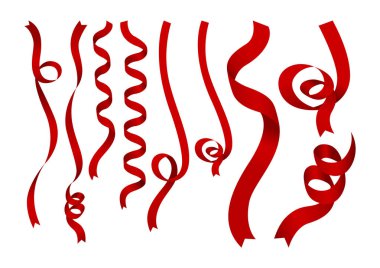 kırmızı kurdele beyaz arkaplanda izole edildi