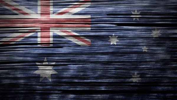 나무 질감 배경에서 호주 국기 — 스톡 사진