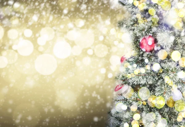 Christmas tree and bokeh light with copy space Royalty Free Stock Images