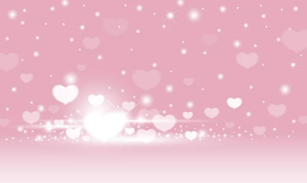 San Valentino astratto disegno di sfondo del cuore su sfondo rosa amore concetto vettoriale illustrazione — Vettoriale Stock