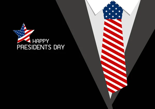 Projeto feliz do dia dos presidentes da ilustração do vetor do necktie dos EUA — Vetor de Stock