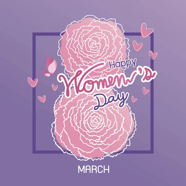 Feliz 8 marzo Día Internacional de la Mujer vector de diseño ilustración — Vector de stock