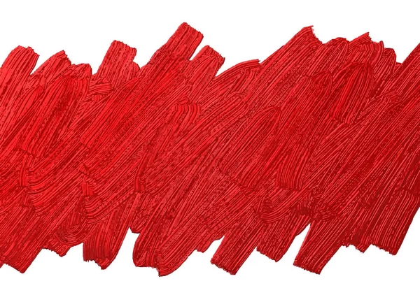 Pincel vermelho stoke textura no fundo branco vetor ilustração — Vetor de Stock