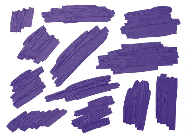 Violette Pinsel schüren Textur auf weißem Hintergrund Vektor Illustration — Stockvektor