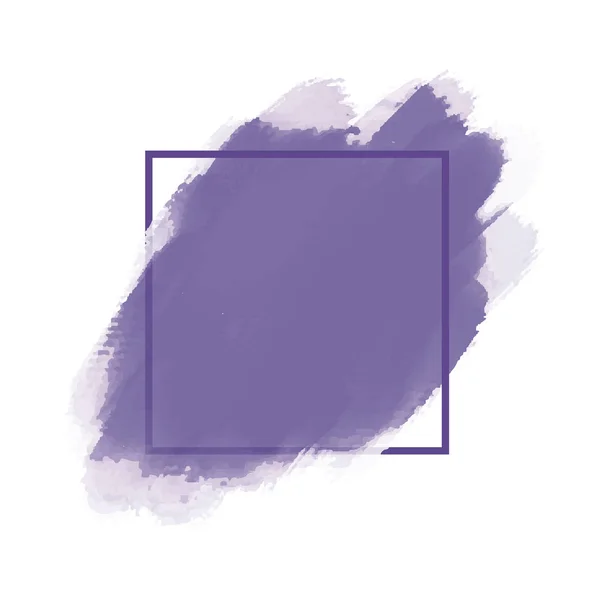 白い背景のベクトル図をインライン フレームでバイオレットの水彩ブラシ — ストックベクタ