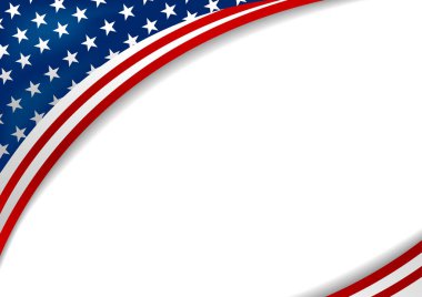 Beyaz arka plan vektör çizim ABD ya da Amerika bayrağı tasarım