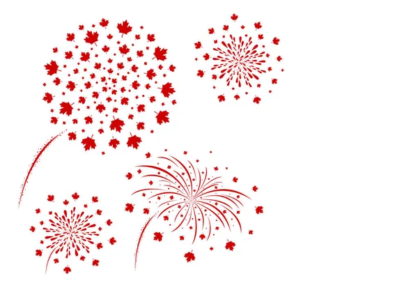 Canada fireworks design isolated on white background vector illustration — Stock Vector