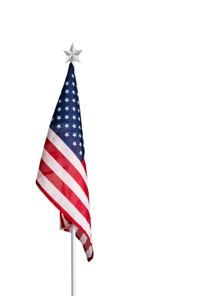 Vlajka USA nebo Amerika izolovaných na bílém pozadí s ořezovou cestou — Stock fotografie