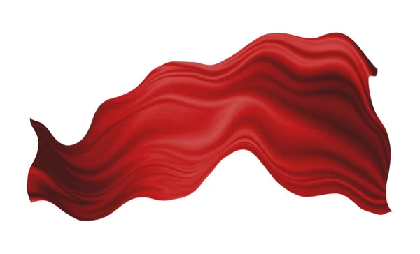 コピー スペースとの分離の白い背景を飛んでいる赤い布 — ストック写真
