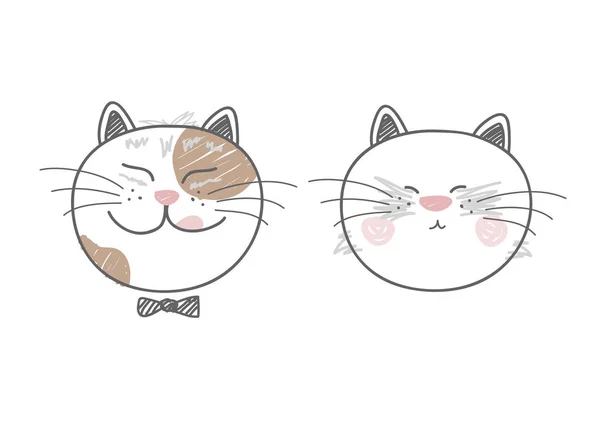 白い背景のベクトル図にかわいい猫 — ストックベクタ