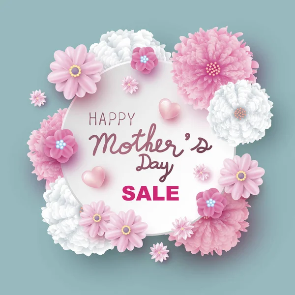 Mother's day verkoop ontwerp van bloemen vectorillustratie — Stockvector