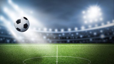 Stadyumda futbol sahası ve Spot arka plan