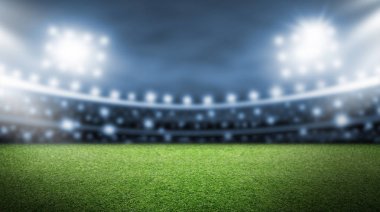 Stadyumda futbol sahası ve Spot arka plan