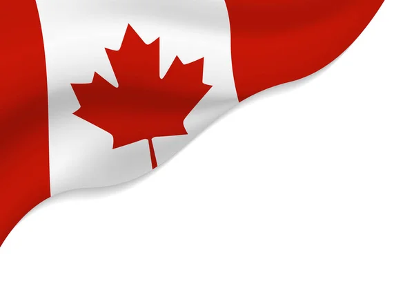 Kanada Flagge isoliert auf weißem Hintergrund mit Copy Space Vector Illustration — Stockvektor