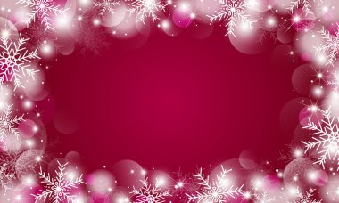 Kar taneleri ve bokeh ışıkları vektör illüstrasyonunun Noel arkaplan tasarımı