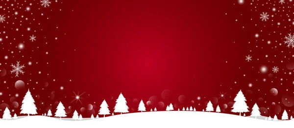 Weihnachten Hintergrund Design von Kiefer und Schneeflocke mit Schnee, der im Winter Vektor Illustration — Stockvektor